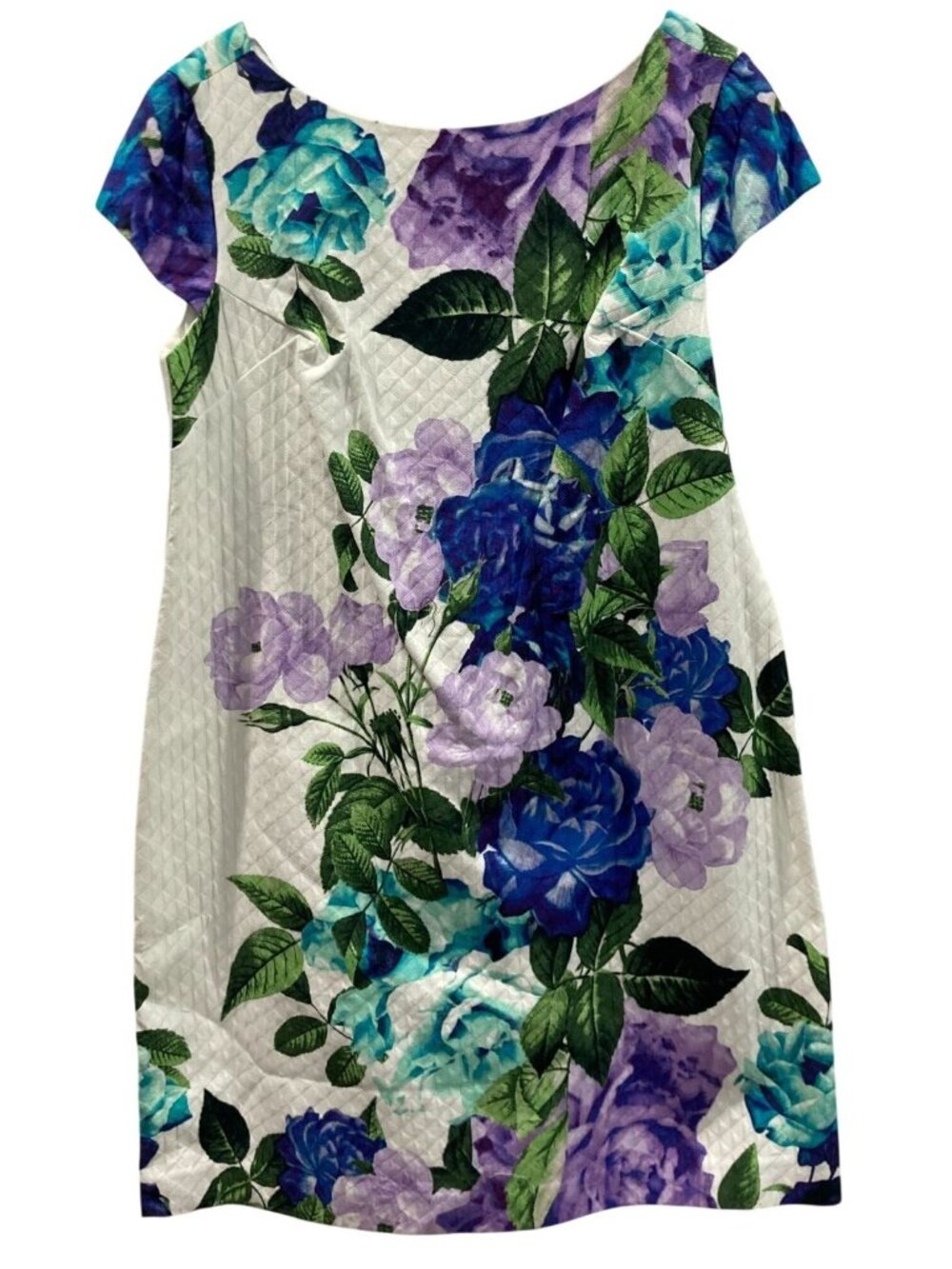 Eliza J Floral Feminine Shift Dress 16 White Purple Cotton Fairy Romantic Boho